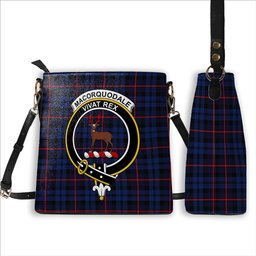 ScotsTee Shop Scottish MacCorquodale Modern Crest Tartan Bucket Bag Ladies Shoulder Bag Midi