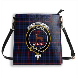 ScotsTee Shop Scottish MacCorquodale Modern Crest Tartan Bucket Bag Ladies Shoulder Bag Midi