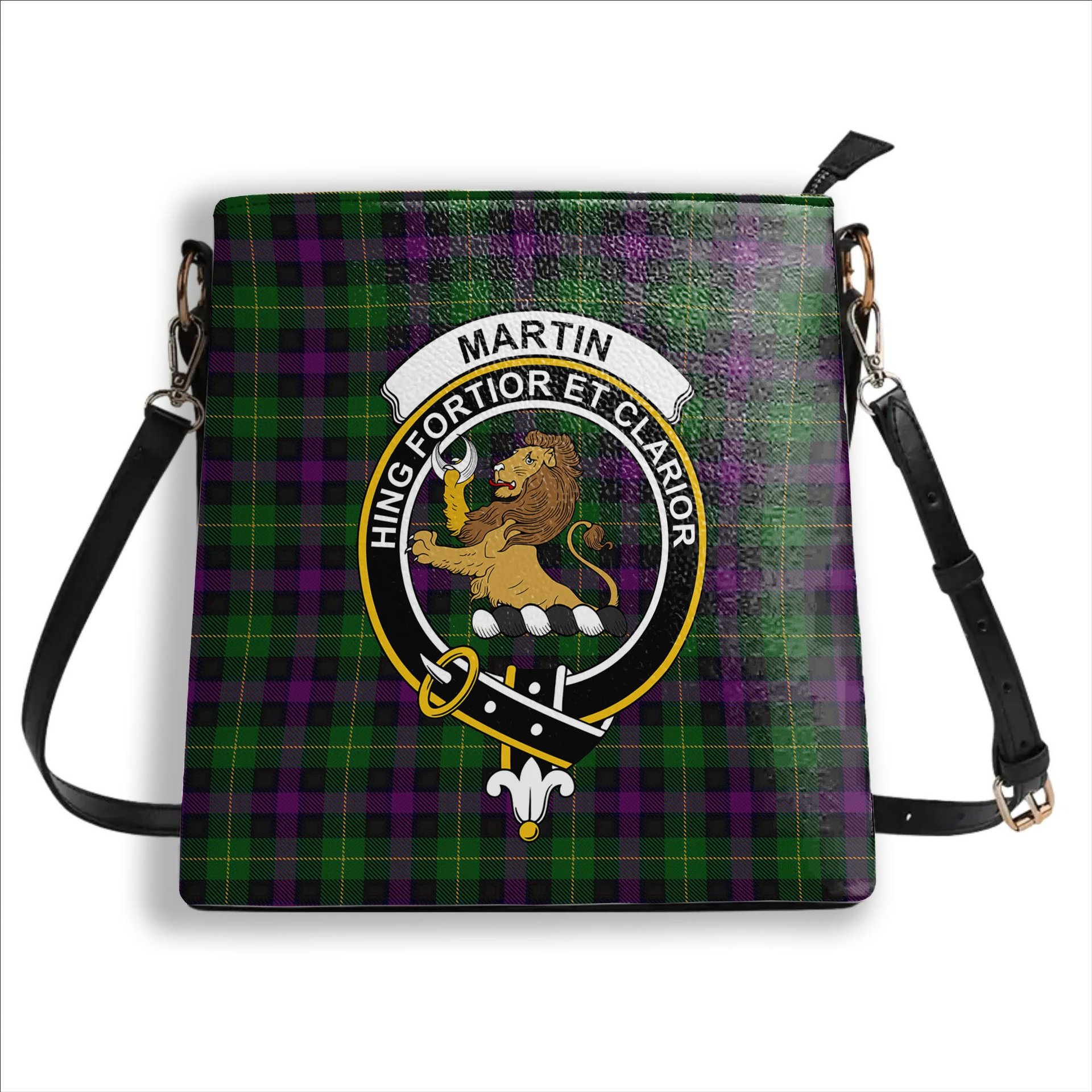 ScotsTee Shop Scottish Martin Hunting Crest Tartan Bucket Bag Ladies Shoulder Bag Midi