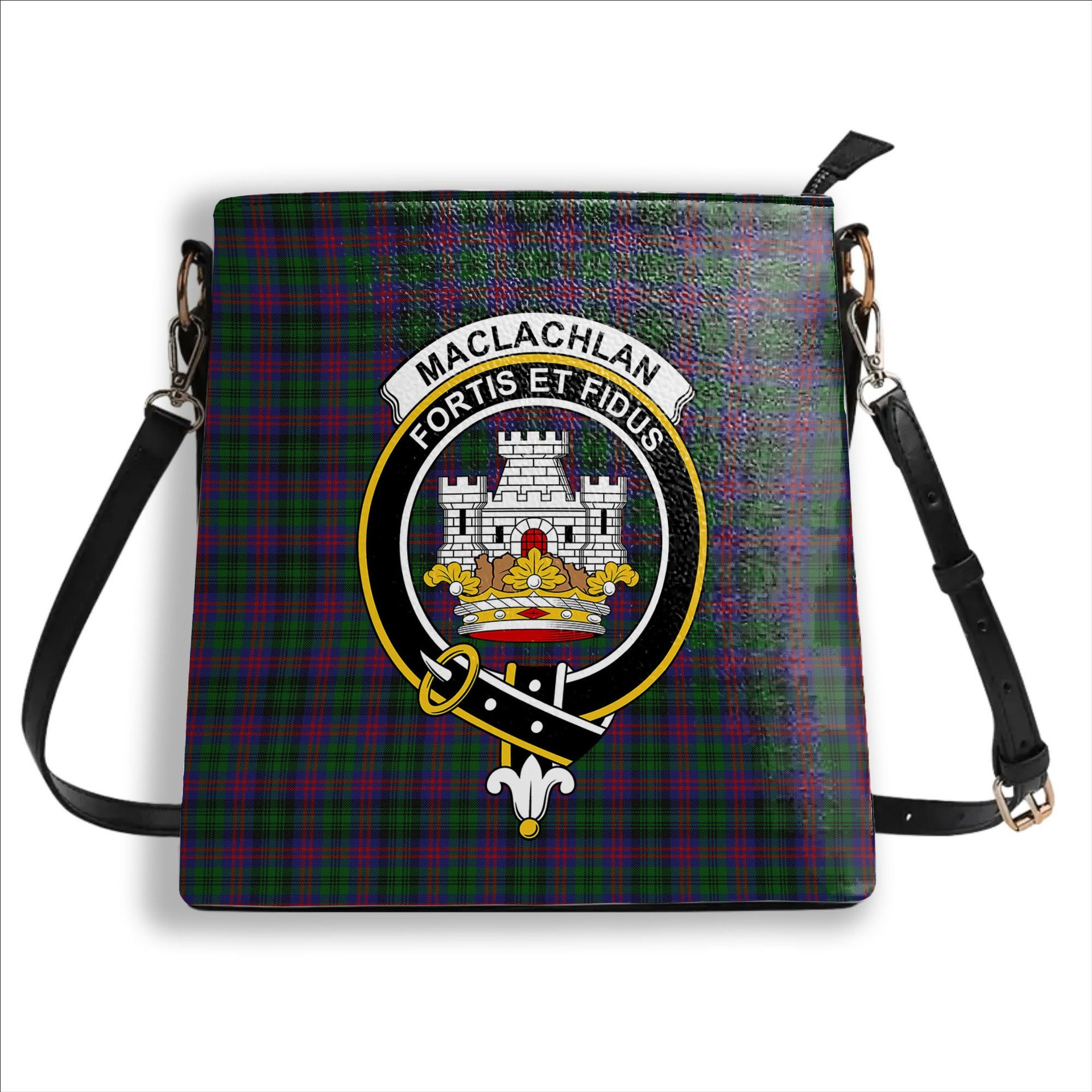 ScotsTee Shop Scottish MacLachlan Hunting Crest Tartan Bucket Bag Ladies Shoulder Bag Midi