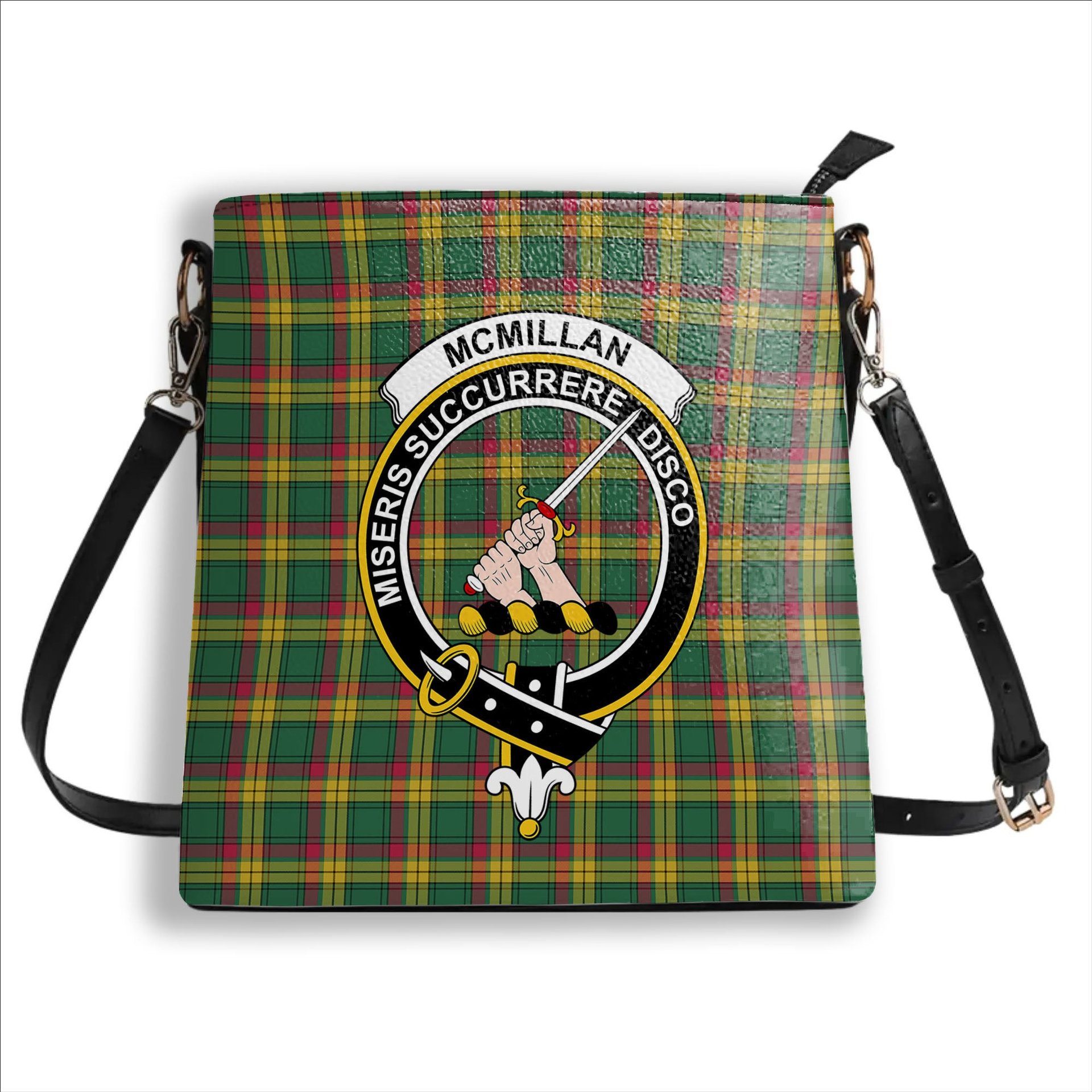 ScotsTee Shop Scottish McMillan Old Ancient Crest Tartan Bucket Bag Ladies Shoulder Bag Midi