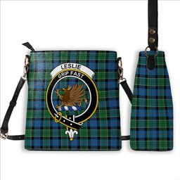 ScotsTee Shop Scottish Leslie Hunting Ancient Crest Tartan Bucket Bag Ladies Shoulder Bag Midi