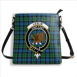ScotsTee Shop Scottish Leslie Hunting Ancient Crest Tartan Bucket Bag Ladies Shoulder Bag Midi