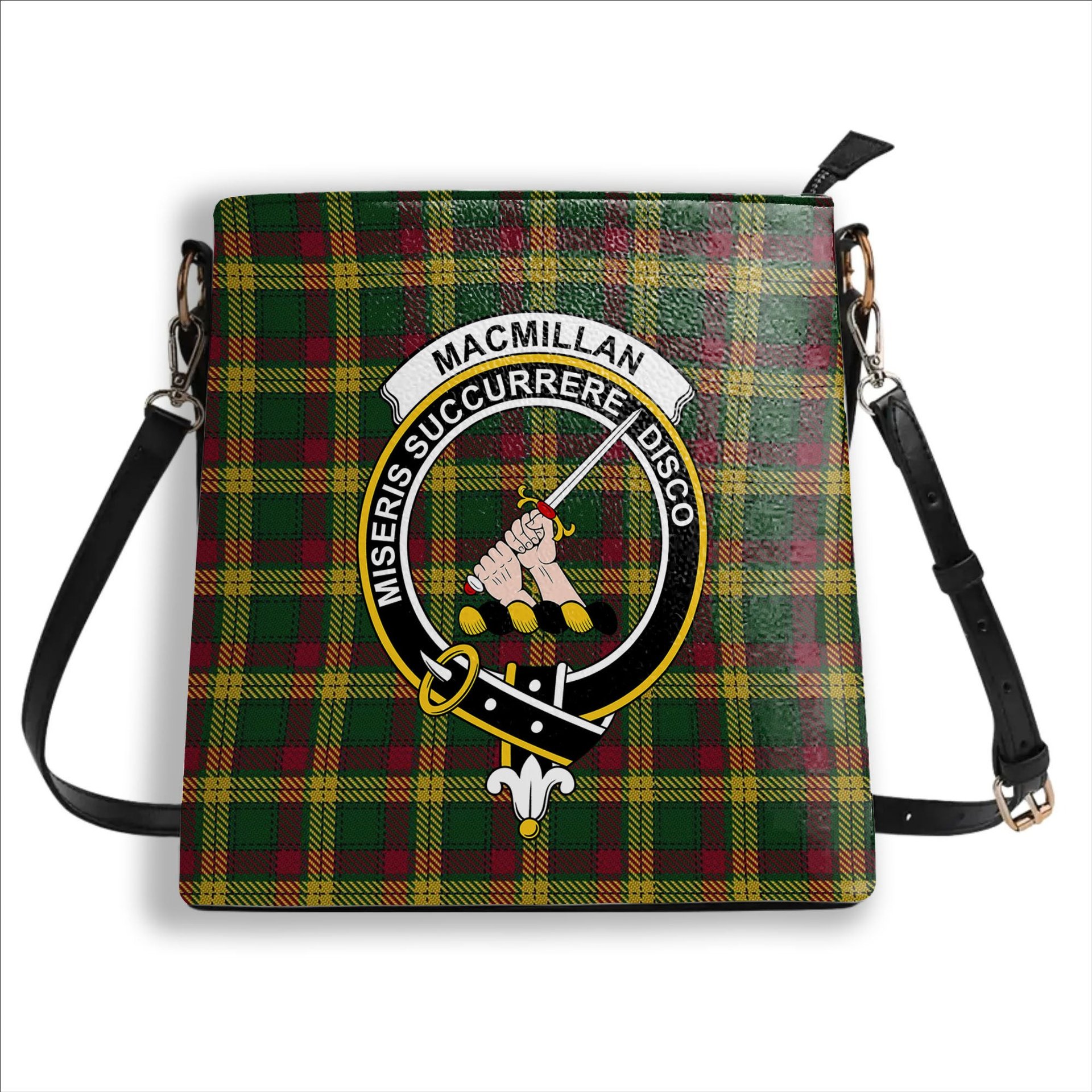 ScotsTee Shop Scottish MacMillan Ancient Crest Tartan Bucket Bag Ladies Shoulder Bag Midi