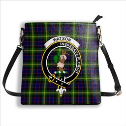 ScotsTee Shop Scottish Watson Modern Crest Tartan Bucket Bag Ladies Shoulder Bag Midi