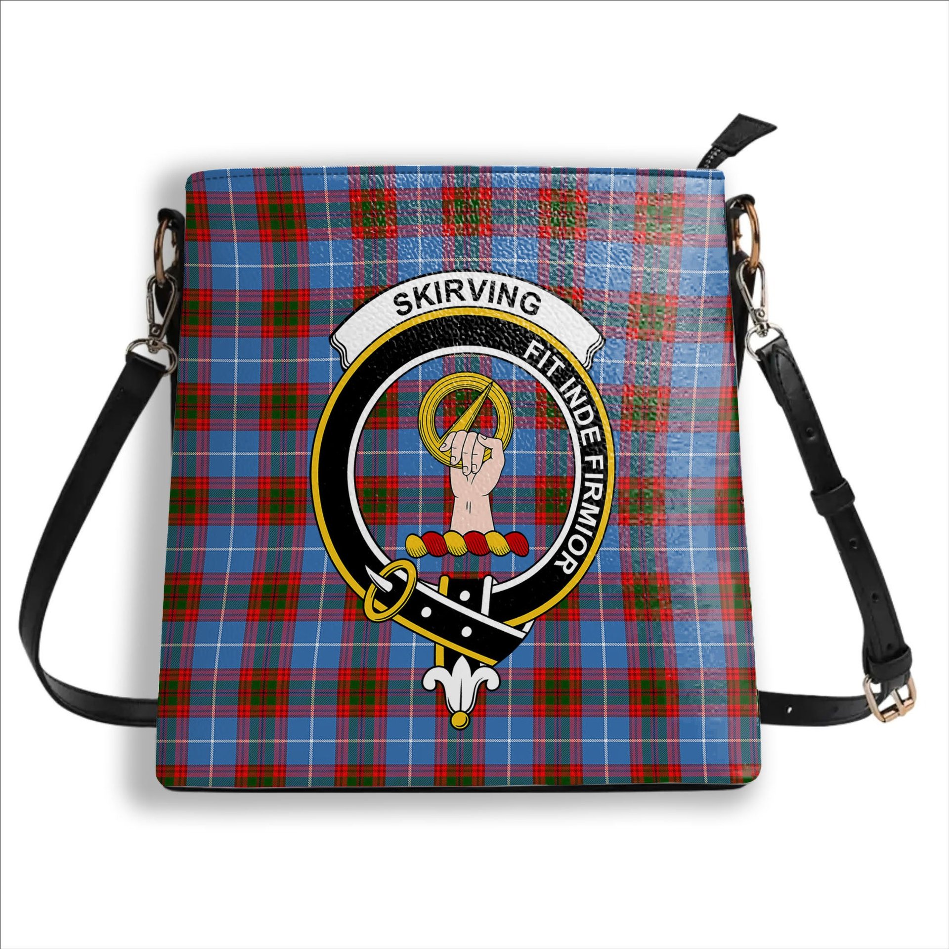 ScotsTee Shop Scottish Skirving Crest Tartan Bucket Bag Ladies Shoulder Bag Midi