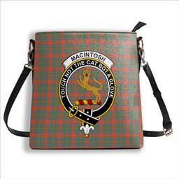 ScotsTee Shop Scottish MacIntosh Ancient Crest Tartan Bucket Bag Ladies Shoulder Bag Midi