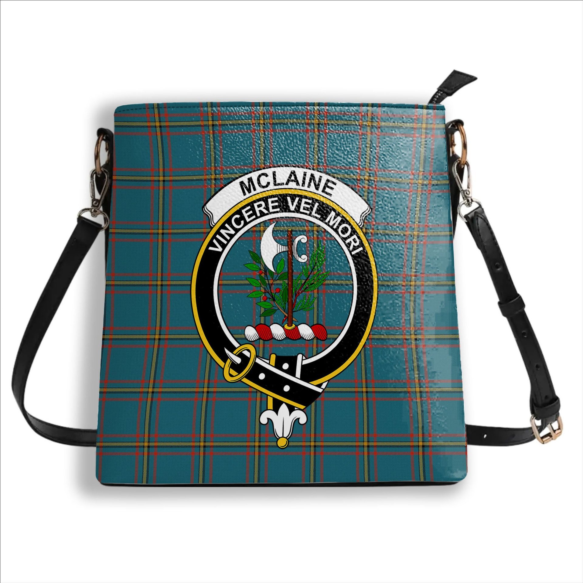 ScotsTee Shop Scottish McLaine of Lochbuie Hunting Ancient Crest Tartan Bucket Bag Ladies Shoulder Bag Midi