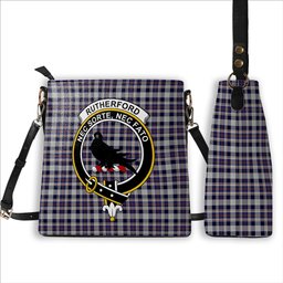ScotsTee Shop Scottish Rutherford Simon Travis Alan Crest Tartan Bucket Bag Ladies Shoulder Bag Midi