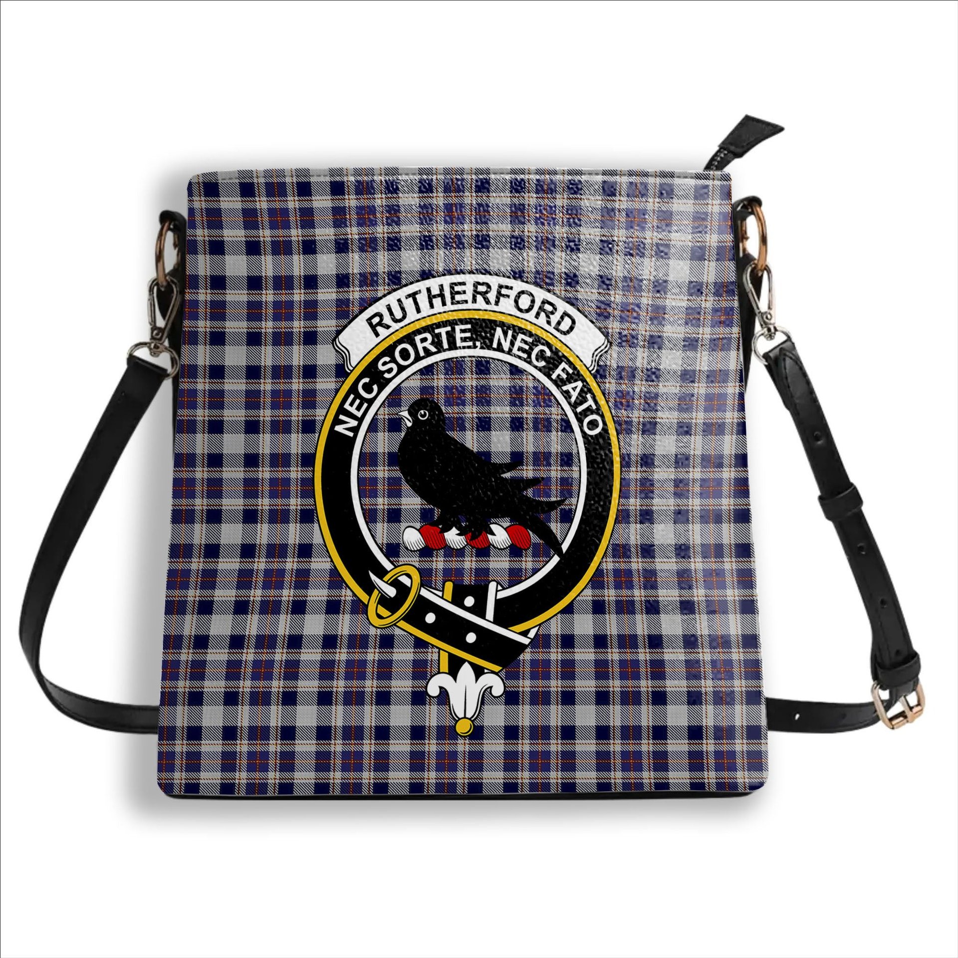 ScotsTee Shop Scottish Rutherford Simon Travis Alan Crest Tartan Bucket Bag Ladies Shoulder Bag Midi