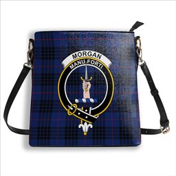 ScotsTee Shop Scottish Morgan Crest Tartan Bucket Bag Ladies Shoulder Bag Midi