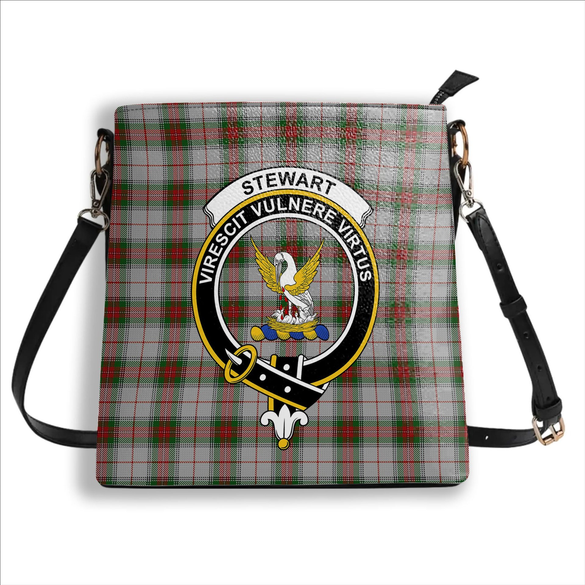 ScotsTee Shop Scottish Stewart Royal VS Crest Tartan Bucket Bag Ladies Shoulder Bag Midi