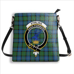 ScotsTee Shop Scottish Stirling Ancient Crest Tartan Bucket Bag Ladies Shoulder Bag Midi