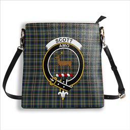 ScotsTee Shop Scottish Scott Green Modern Crest Tartan Bucket Bag Ladies Shoulder Bag Midi