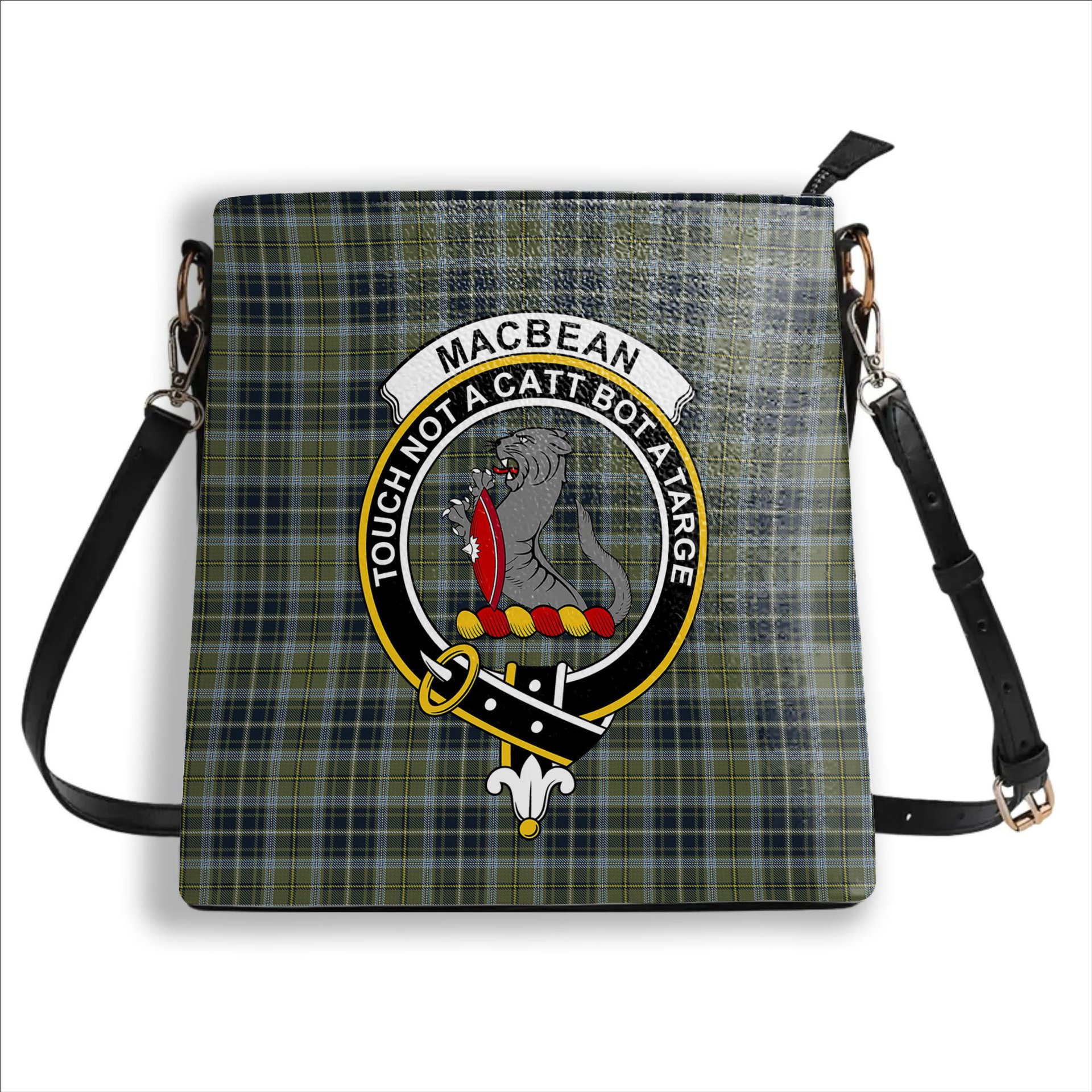ScotsTee Shop Scottish MacBean Hunting Crest Tartan Bucket Bag Ladies Shoulder Bag Midi
