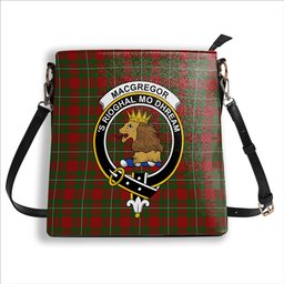 ScotsTee Shop Scottish MacGregor 1800 Clan Crest Tartan Bucket Bag Ladies Shoulder Bag Midi