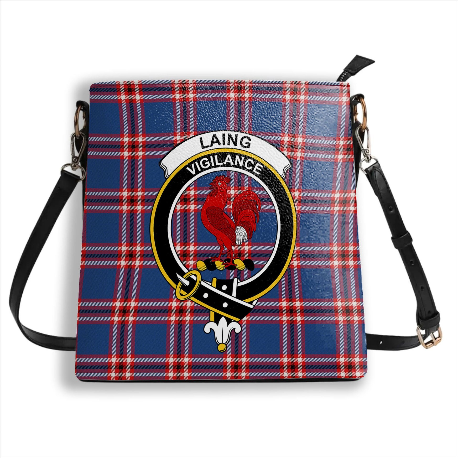 ScotsTee Shop Scottish Laing of Archiestown Modern Crest Tartan Bucket Bag Ladies Shoulder Bag Midi