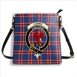 ScotsTee Shop Scottish Laing of Archiestown Modern Crest Tartan Bucket Bag Ladies Shoulder Bag Midi