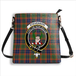 ScotsTee Shop Scottish Stevenson Old Modern Crest Tartan Bucket Bag Ladies Shoulder Bag Midi