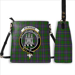 ScotsTee Shop Scottish Strange of Balkaskie SC Crest Tartan Bucket Bag Ladies Shoulder Bag Midi
