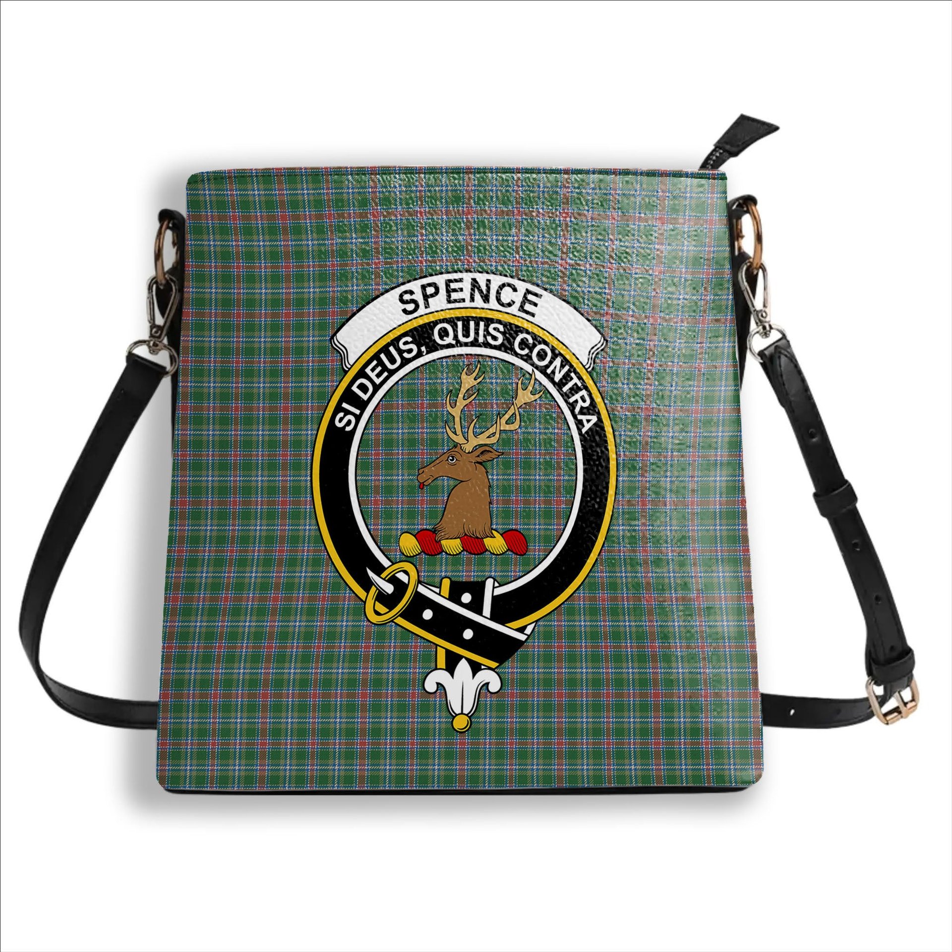 ScotsTee Shop Scottish Spence Fragment Ancient Clan Crest Tartan Bucket Bag Ladies Shoulder Bag Midi