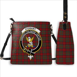 ScotsTee Shop Scottish Stewart Royal Crest Tartan Bucket Bag Ladies Shoulder Bag Midi