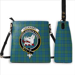 ScotsTee Shop Scottish Lockhart Ancient Crest Tartan Bucket Bag Ladies Shoulder Bag Midi