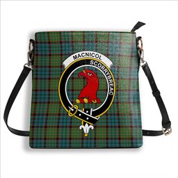 ScotsTee Shop Scottish MacNicol Hunting Ancient Crest Tartan Bucket Bag Ladies Shoulder Bag Midi