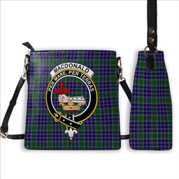 ScotsTee Shop Scottish MacDonald Lord of the Isles Hunting 2 Crest Tartan Bucket Bag Ladies Shoulder Bag Midi
