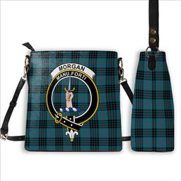 ScotsTee Shop Scottish Morgan Ancient Crest Tartan Bucket Bag Ladies Shoulder Bag Midi