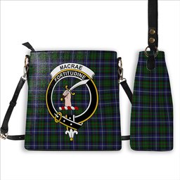 ScotsTee Shop Scottish MacRae Hunting Wilsons_ Crest Tartan Bucket Bag Ladies Shoulder Bag Midi