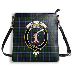 ScotsTee Shop Scottish MacRae Hunting Wilsons_ Crest Tartan Bucket Bag Ladies Shoulder Bag Midi