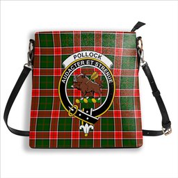 ScotsTee Shop Scottish Pollock Modern Crest Tartan Bucket Bag Ladies Shoulder Bag Midi