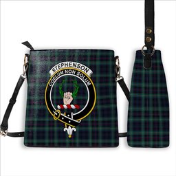 ScotsTee Shop Scottish Stephenson Hunting Modern Crest Tartan Bucket Bag Ladies Shoulder Bag Midi
