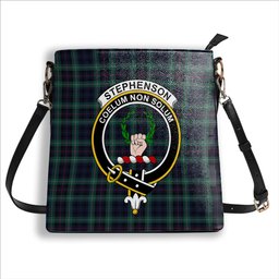 ScotsTee Shop Scottish Stephenson Hunting Modern Crest Tartan Bucket Bag Ladies Shoulder Bag Midi