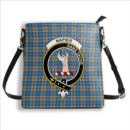 ScotsTee Shop Scottish Napier Ancient Crest Tartan Bucket Bag Ladies Shoulder Bag Midi
