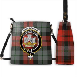ScotsTee Shop Scottish MacLachlan Weathered Crest Tartan Bucket Bag Ladies Shoulder Bag Midi