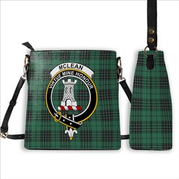ScotsTee Shop Scottish McLean Hunting Ancient Crest Tartan Bucket Bag Ladies Shoulder Bag Midi