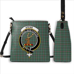 ScotsTee Shop Scottish Spens Fragment Ancient Clan Crest Tartan Bucket Bag Ladies Shoulder Bag Midi