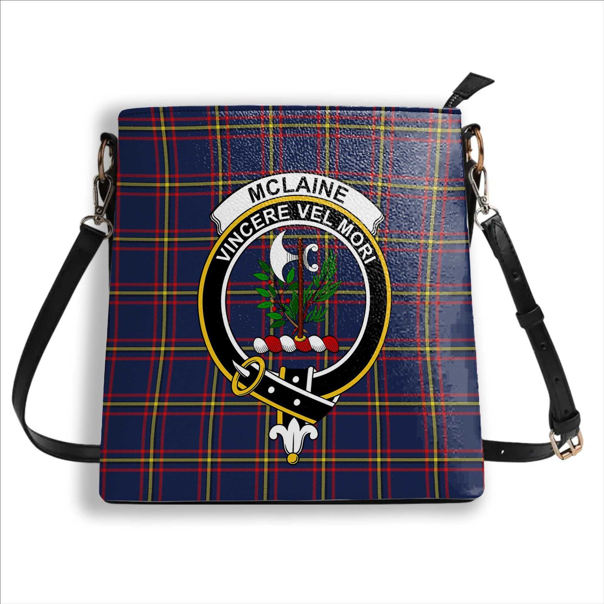ScotsTee Shop Scottish McLaine of Lochbuie Hunting Modern Crest Tartan Bucket Bag Ladies Shoulder Bag Midi