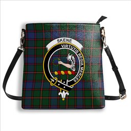 ScotsTee Shop Scottish Skene Crest Tartan Bucket Bag Ladies Shoulder Bag Midi