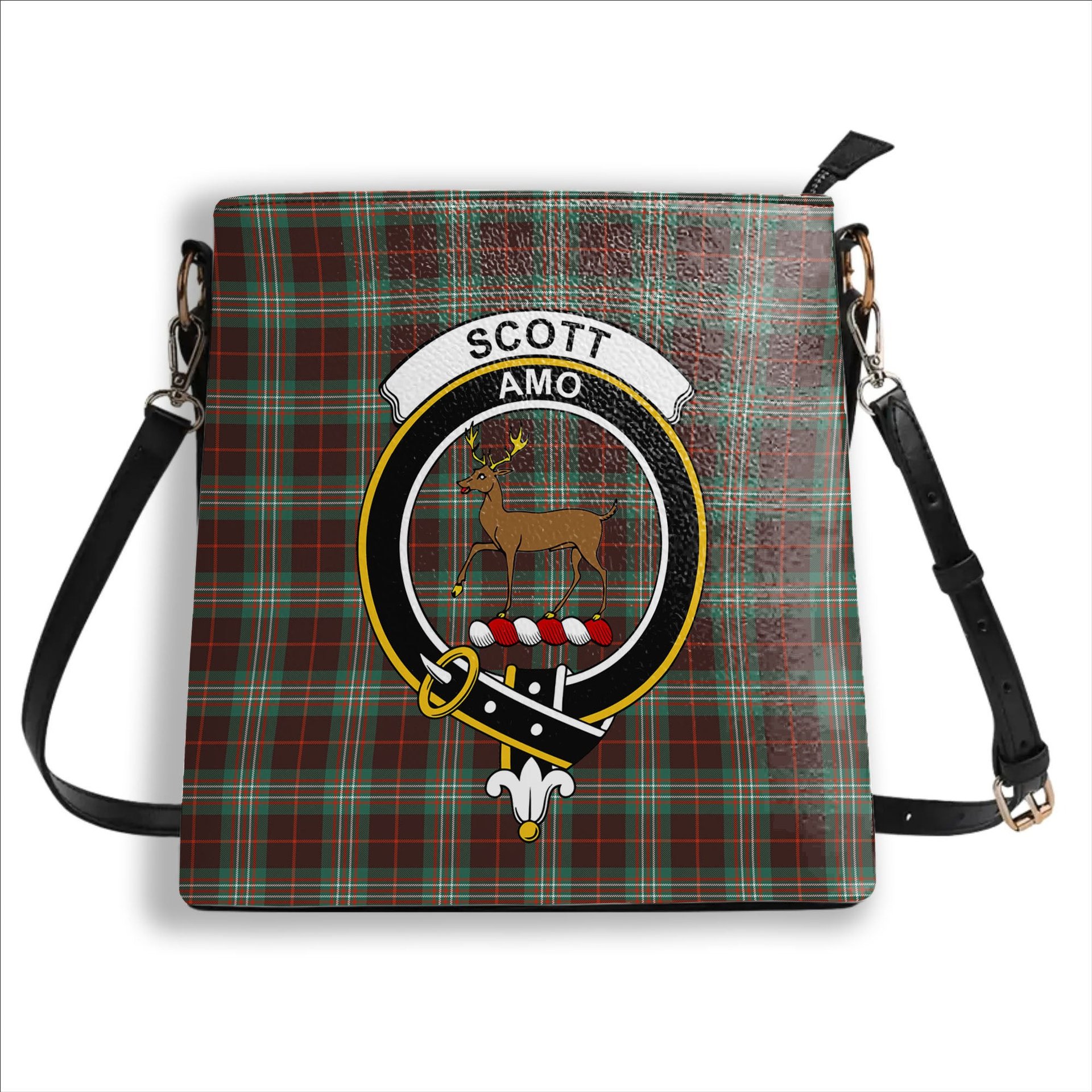 ScotsTee Shop Scottish Scott Brown Ancient Crest Tartan Bucket Bag Ladies Shoulder Bag Midi