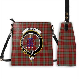ScotsTee Shop Scottish Ogilvie 3 Crest Tartan Bucket Bag Ladies Shoulder Bag Midi