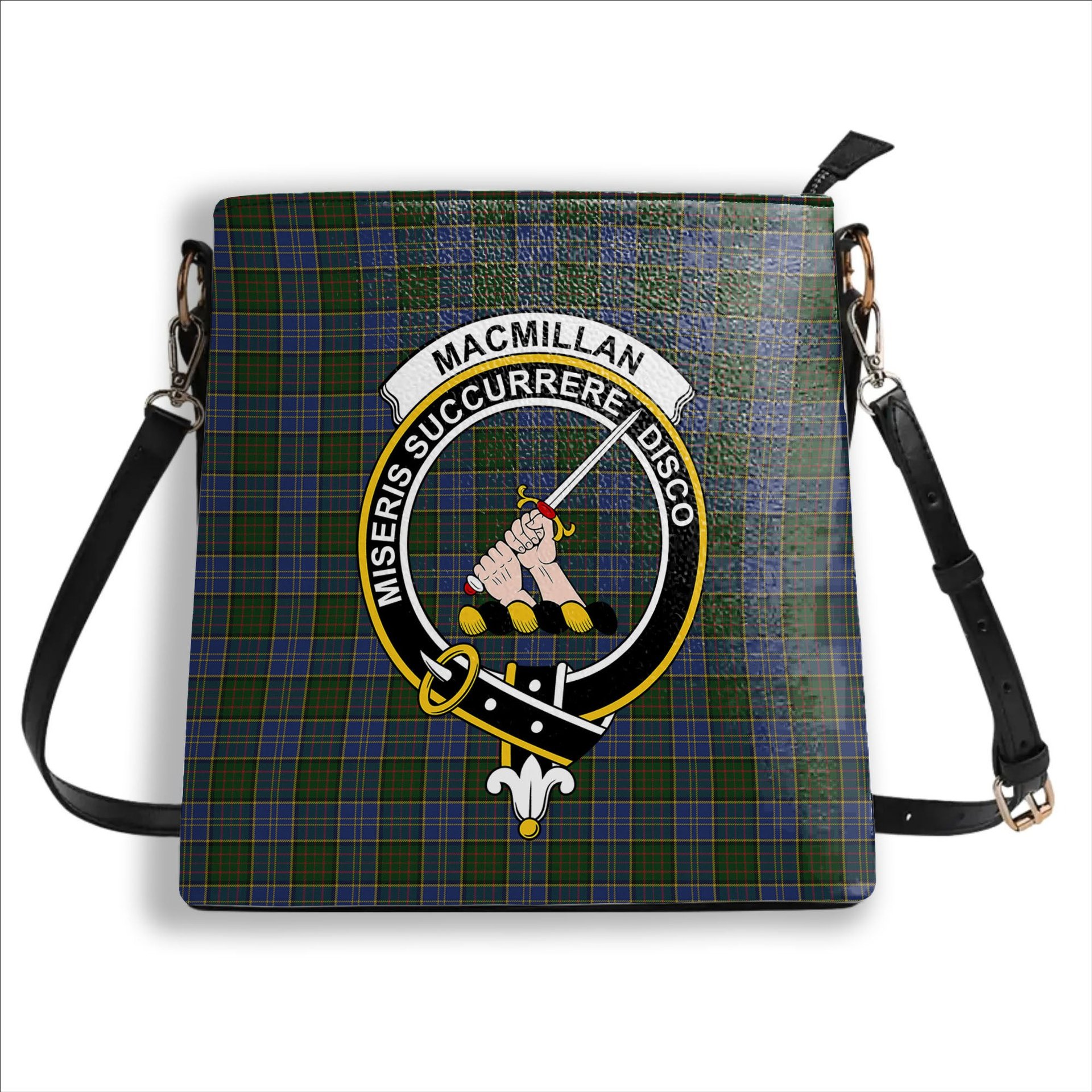 ScotsTee Shop Scottish MacMillan Hunting Crest Tartan Bucket Bag Ladies Shoulder Bag Midi