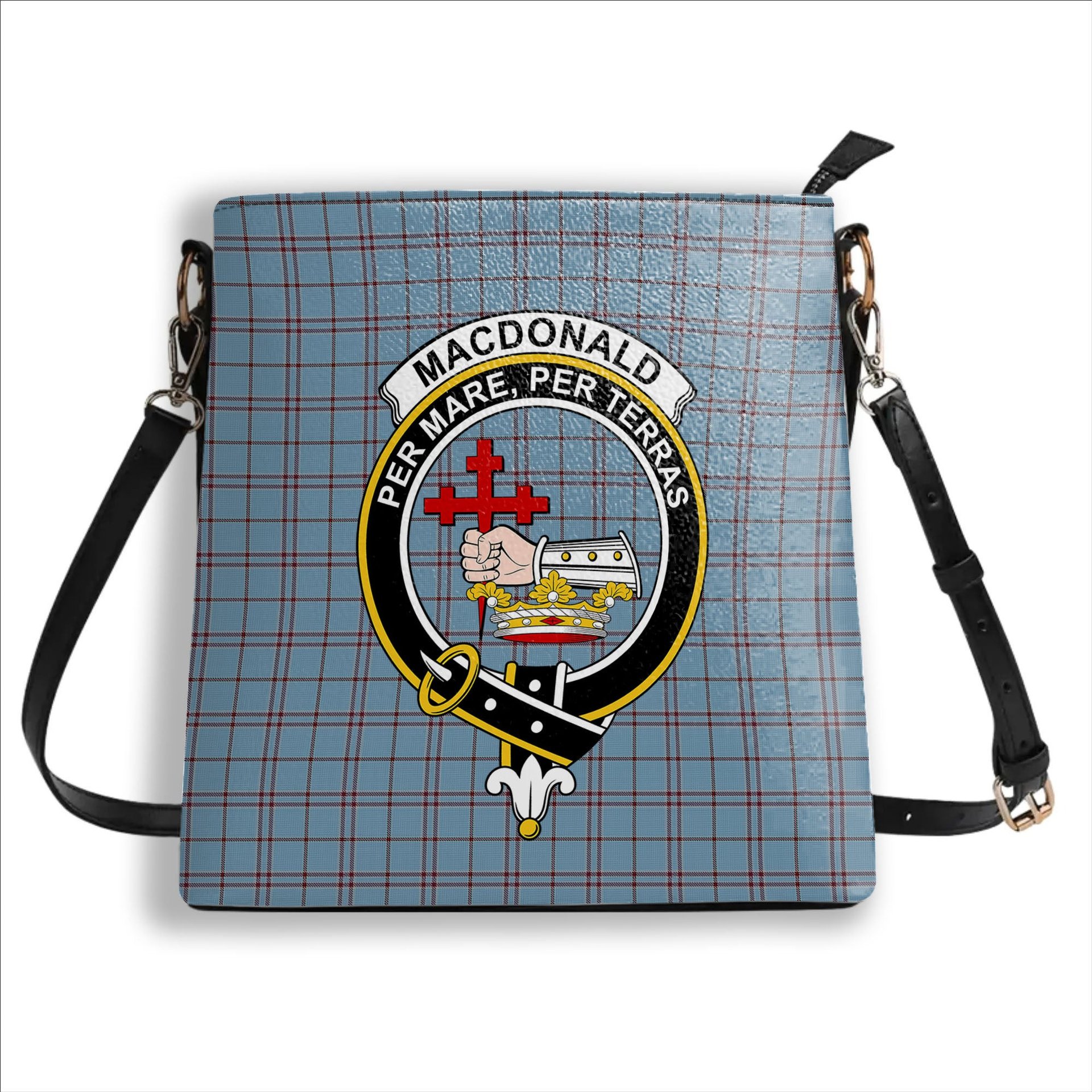 ScotsTee Shop Scottish MacDonald from Rawtenstall Crest Tartan Bucket Bag Ladies Shoulder Bag Midi