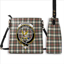 ScotsTee Shop Scottish Stewart Dress Ancient SC Crest Tartan Bucket Bag Ladies Shoulder Bag Midi