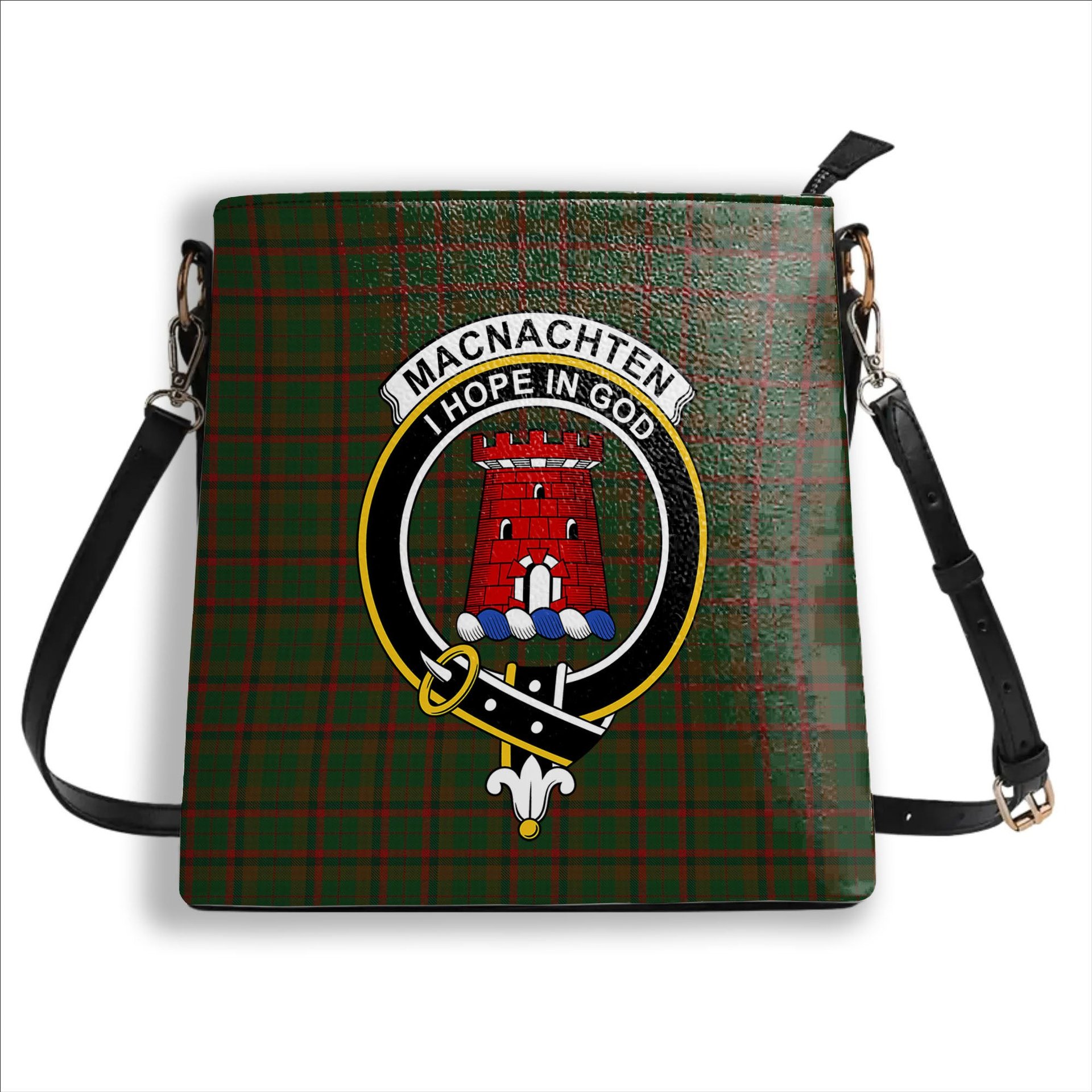 ScotsTee Shop Scottish MacNachten Hunting Crest Tartan Bucket Bag Ladies Shoulder Bag Midi