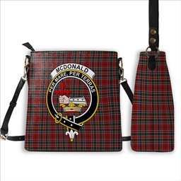 ScotsTee Shop Scottish McDonald of Lochmaddy Crest Tartan Bucket Bag Ladies Shoulder Bag Midi