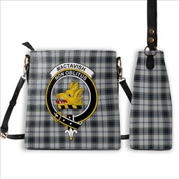 ScotsTee Shop Scottish MacTavish of Dunardry Dress Crest Tartan Bucket Bag Ladies Shoulder Bag Midi