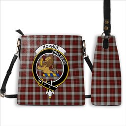 ScotsTee Shop Scottish McPhee Dress Crest Tartan Bucket Bag Ladies Shoulder Bag Midi